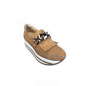 NEW SOFTWAVES women's carly platform loafers in cognac